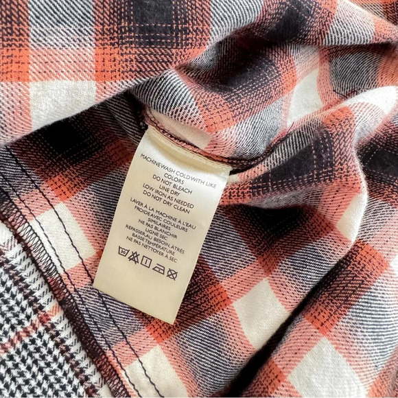 Free People Wildfire Plaid Top Blouse Shirt Flannel Oversized Slouchy Cotton - Picture 10 of 14